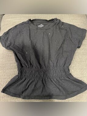 H&M Black Embellished Crewneck Tee